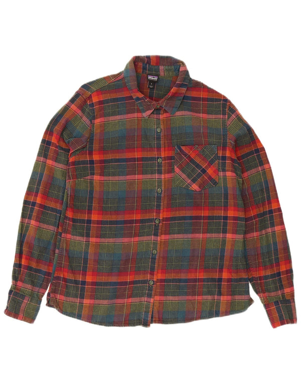 Patagonia Chemise en flanelle à manches longues pour femme UK 10 Petit carreaux multicolores