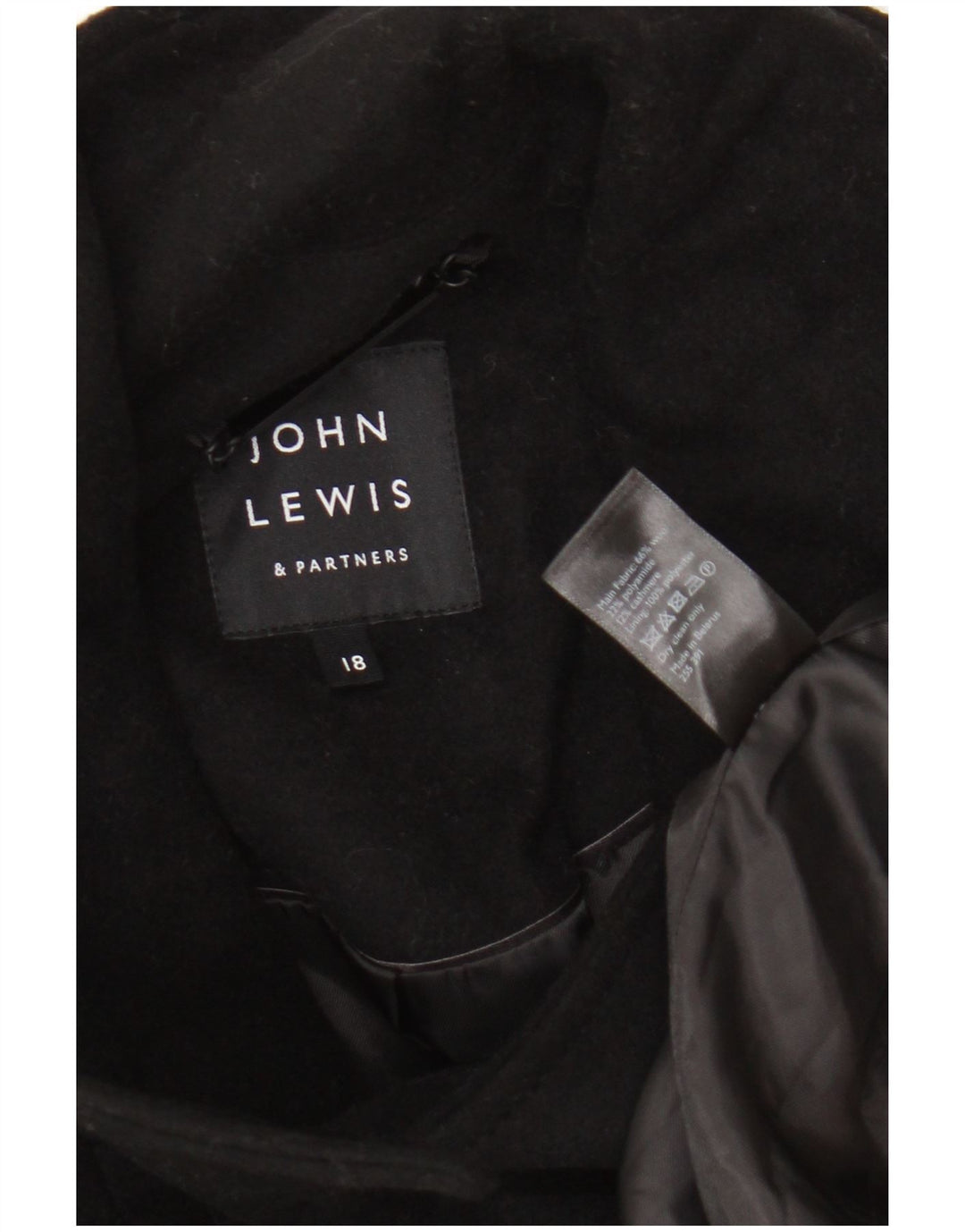 John Lewis Caban surdimensionné pour femme UK 18 XL Laine noire