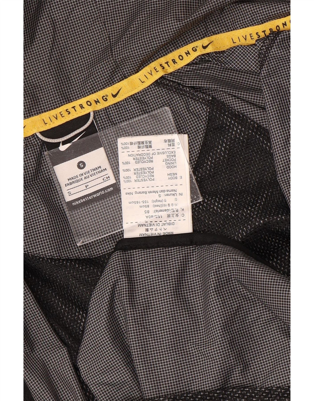 Nike Veste de pluie à capuche pour homme UK 36 Petit Gris Vichy Polyester