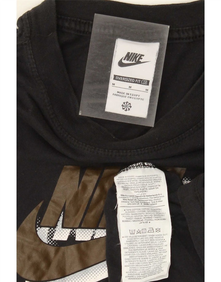 Nike Homme T-shirt graphique surdimensionné en coton noir moyen