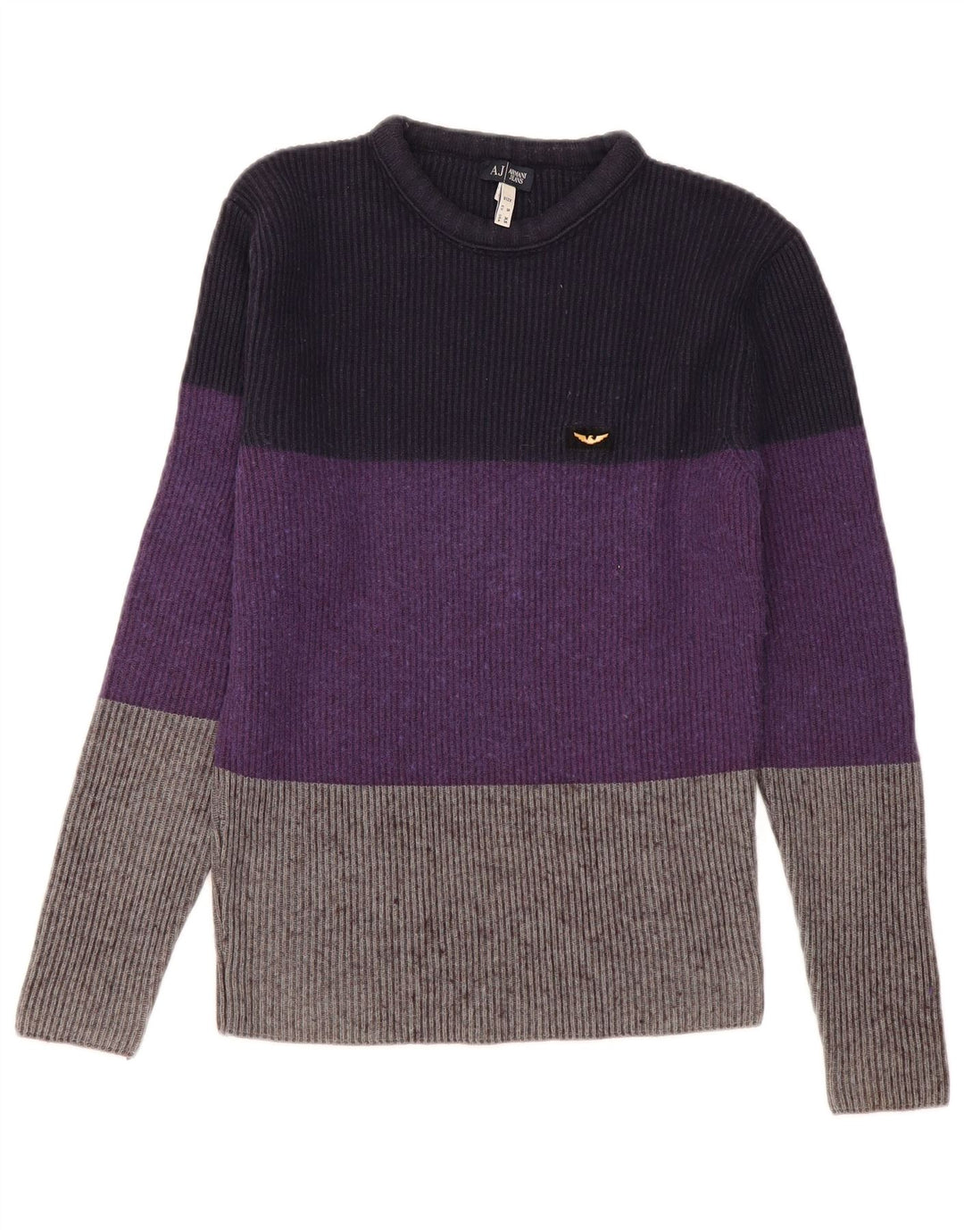 Armani Jeans Pull à col rond pour homme Small Multicolore Colourblock