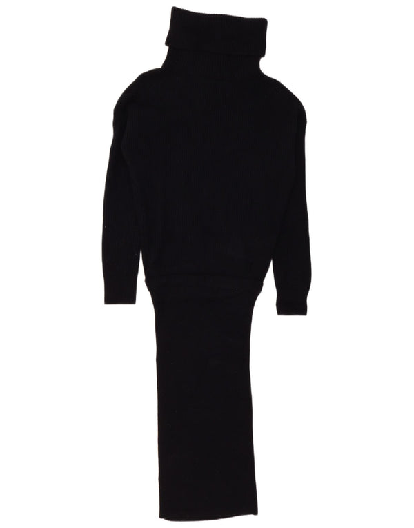 All Saints Robe pull à manches longues et col roulé pour femme UK 10 Small Noir