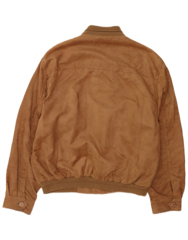 vintage Mens Suede Bomber Jacket UK 40 Grand Beige