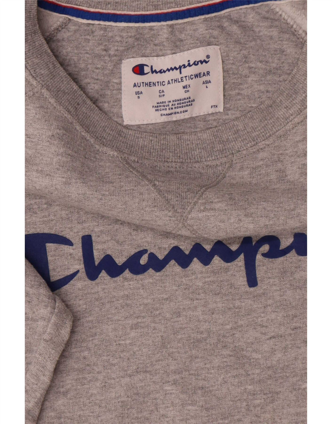 Champion Sweat-Shirt Graphique Homme Petit Gris Coton