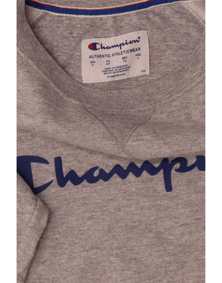 Champion Sweat-Shirt Graphique Homme Petit Gris Coton