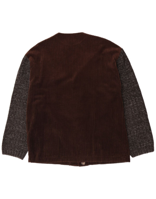 NANI BON Veste en velours côtelé pour homme UK 52 XL Marron Colourblock Coton