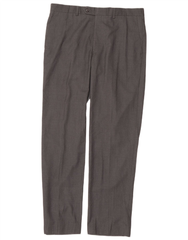 RALPH LAUREN Pantalon de Costume Droit Homme W34 L32 Gris Polyester