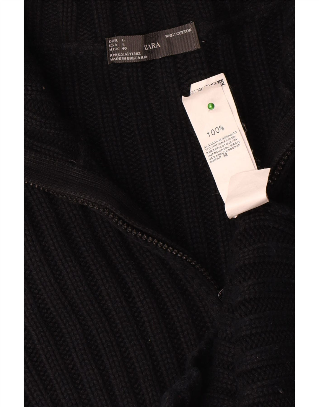 Zara Cardigan Homme Pull Large Bleu Marine Coton