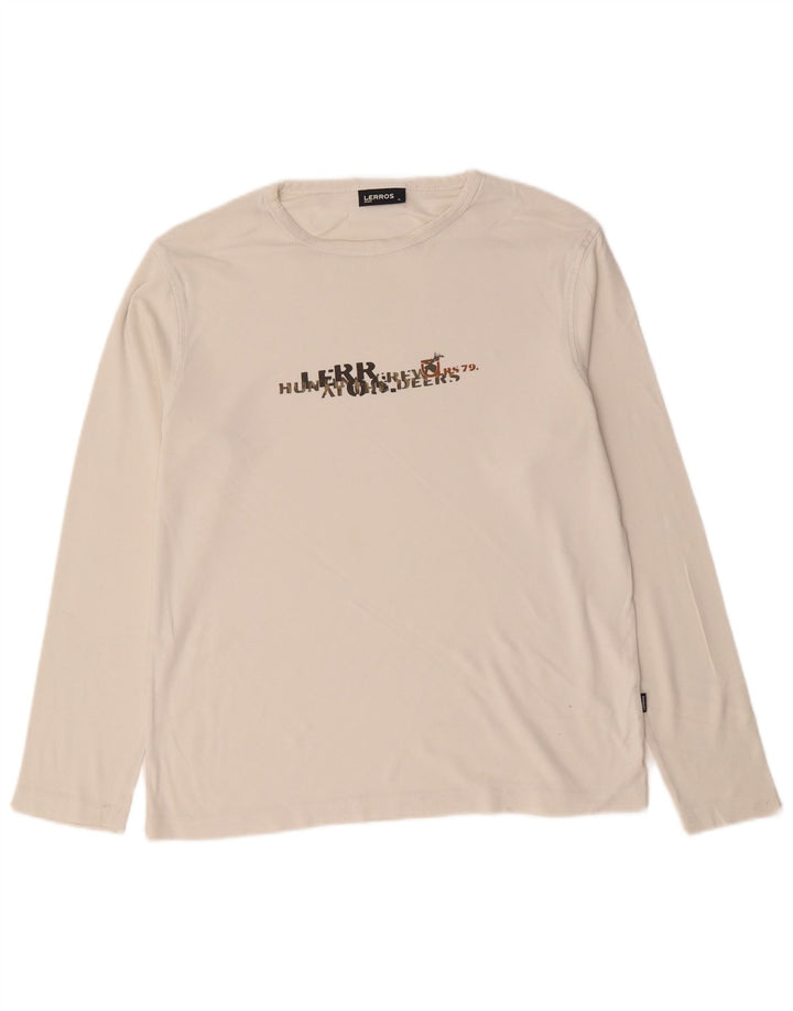 Lerros Haut Graphique Homme Manches Longues XL Coton Blanc