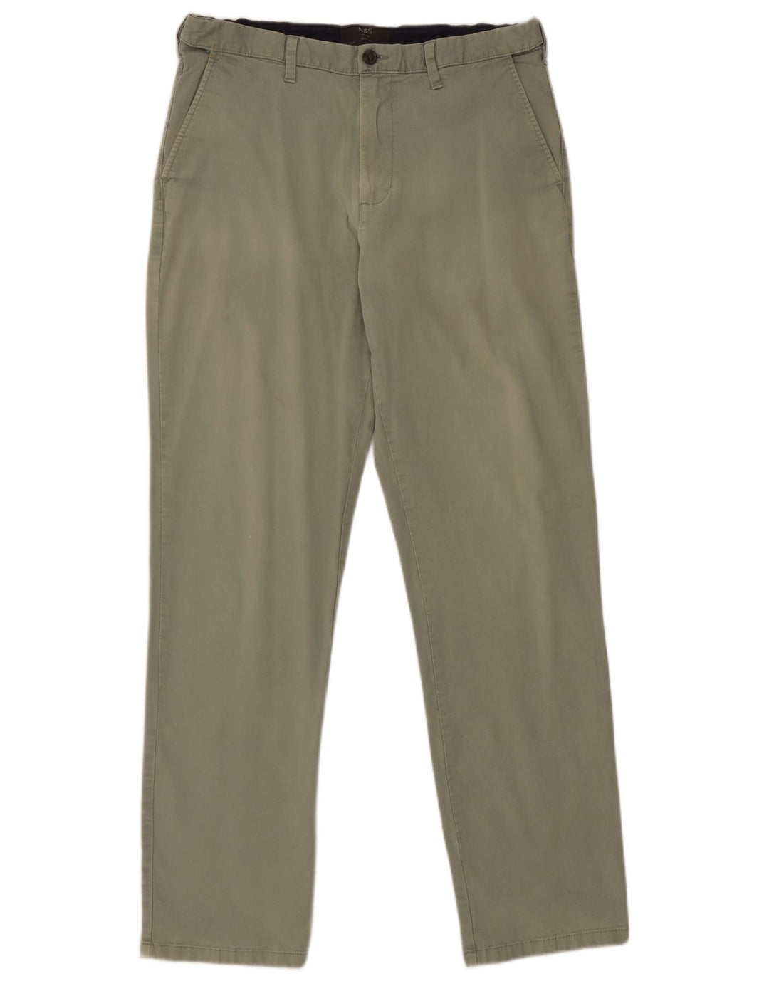 Marks & Spencer Pantalon Chino Regular Femme W34 L33 Coton Vert
