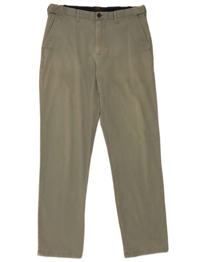 Marks & Spencer Pantalon Chino Regular Femme W34 L33 Coton Vert
