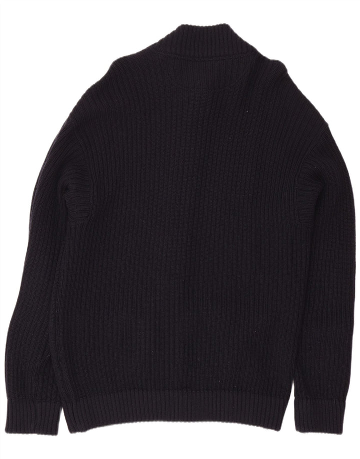 Sea & Sky Pull Cardigan Homme Grande Laine Bleu Marine