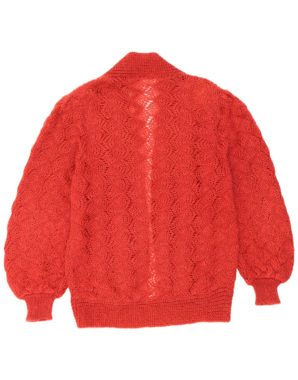 vintage Womens Open Cardigan Sweater UK 16 Grand Mohair Rouge