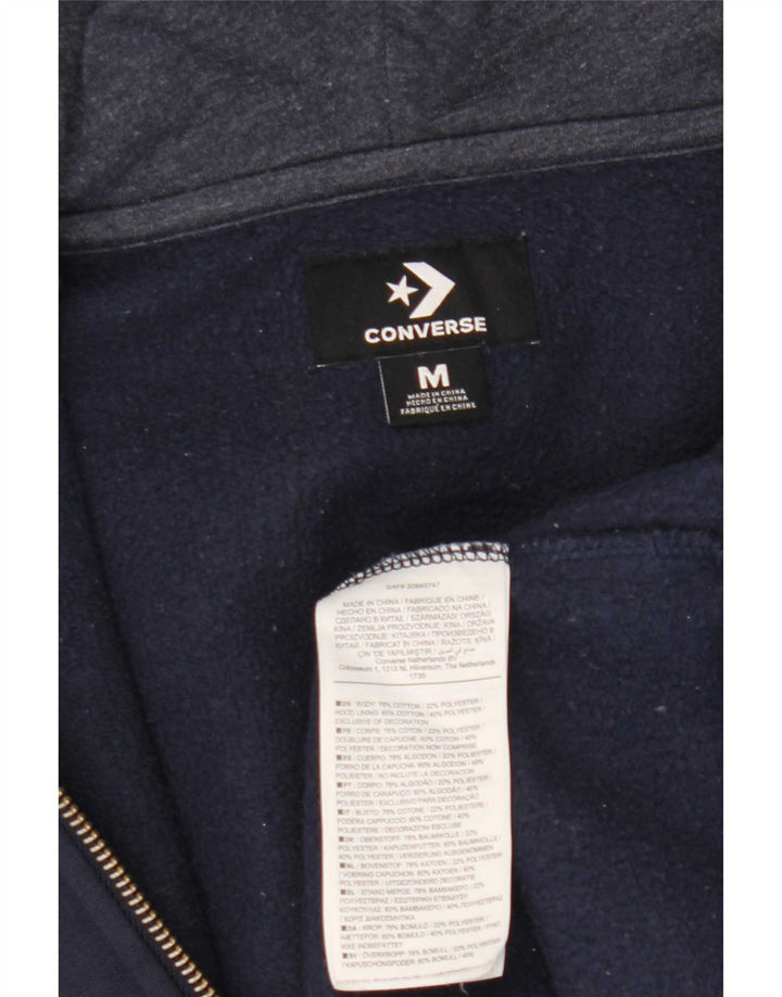 Converse Sweat à capuche zippé pour homme en coton bleu marine moyen