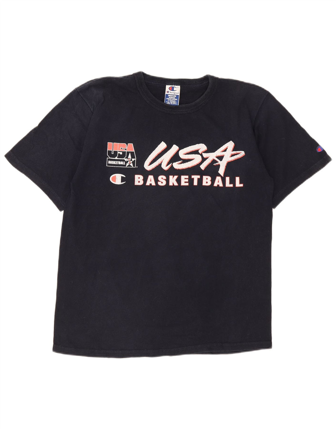 Champion T-Shirt Graphique Homme Bleu Marine Moyen Coton