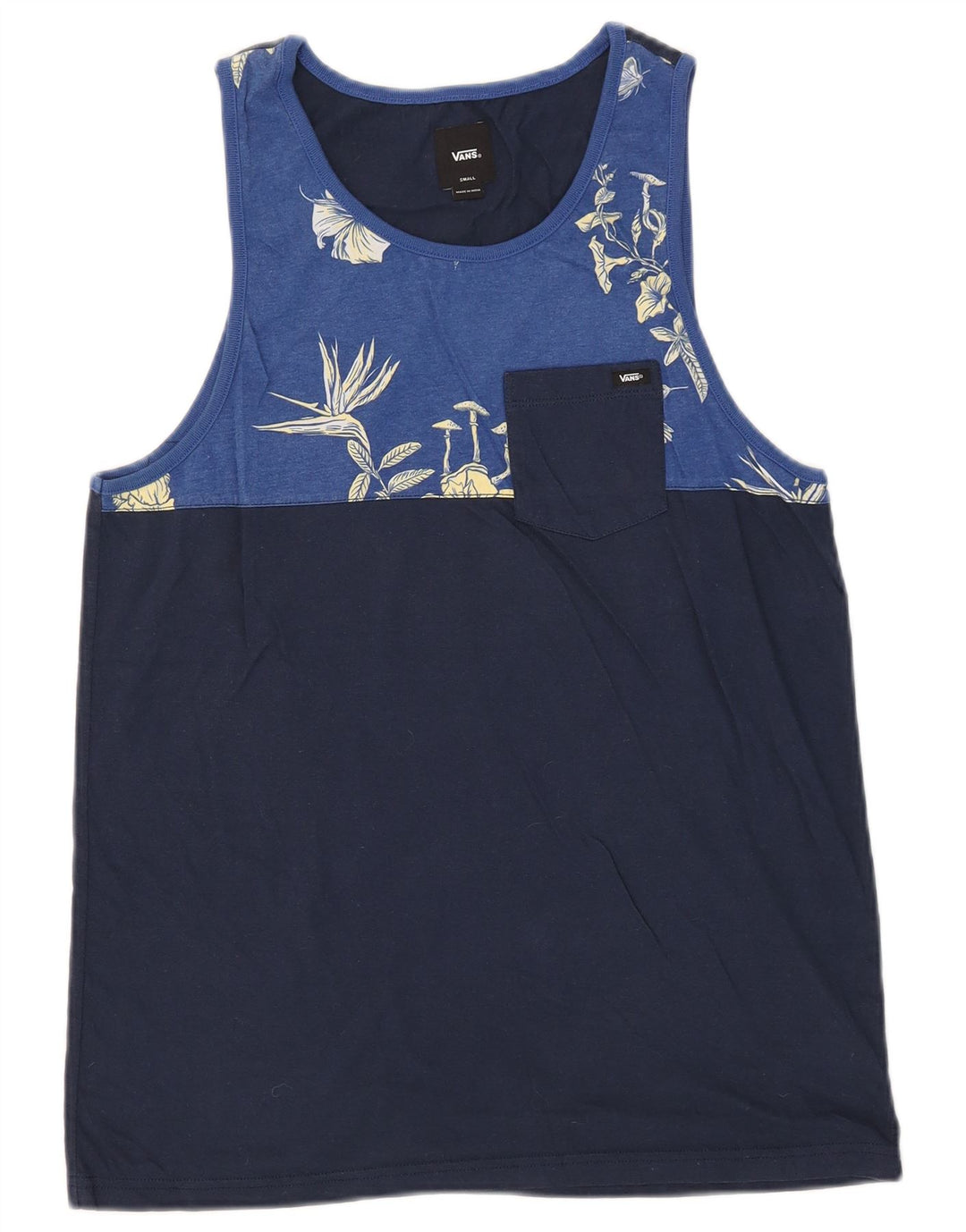 VANS Débardeur Homme Petit Bleu Marine Floral Coton