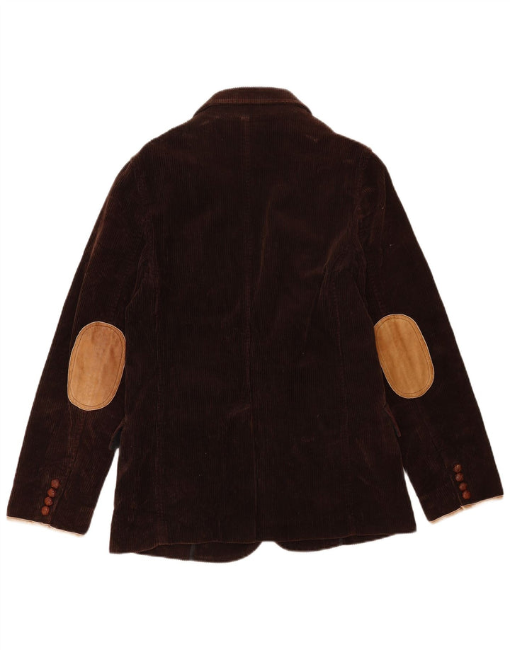Ralph Lauren Veste blazer à 3 boutons pour femme US 10 Large Marron Colorblock