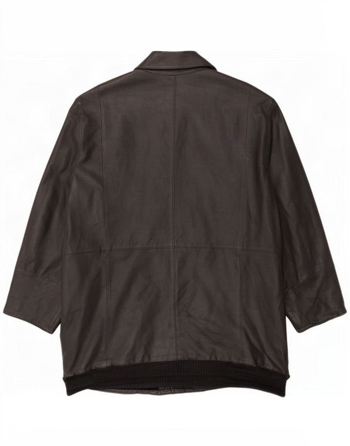 manteau en cuir homme vintage UK 42 XL Noir