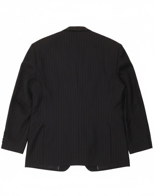 Pierre Cardin Veste blazer à 2 boutons pour homme UK 44 2XL Bleu marine à fines rayures