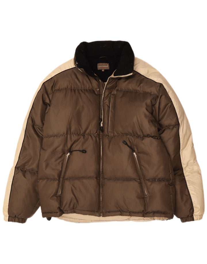 Southern Veste matelassée pour homme UK 42 XL Marron Colorblock Polyester