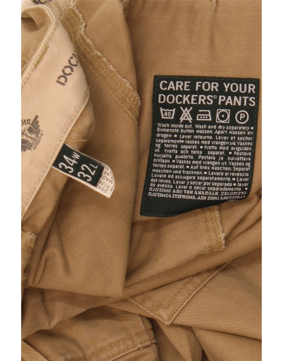 Dockers Pantalon Cargo Droit Homme W34 L32 Beige