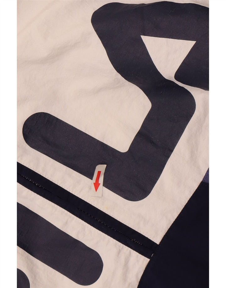 Fila Veste Anorak Graphique Oversize Garçon 5-6 Ans 2XS Blanc Colorblock