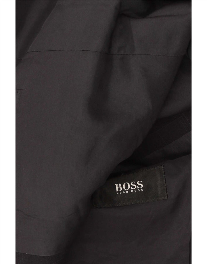 Hugo Boss Veste blazer à 3 boutons pour homme UK 38 Bleu marine moyen à carreaux