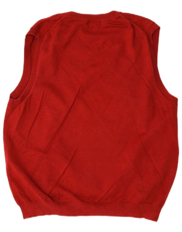 Eddie Bauer Mens Vest Tank Top Medium Burgundy Cotton