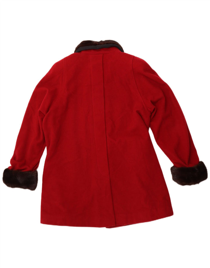 SILVIA Manteau Femme IT 44 Laine Colorblock Rouge Moyen