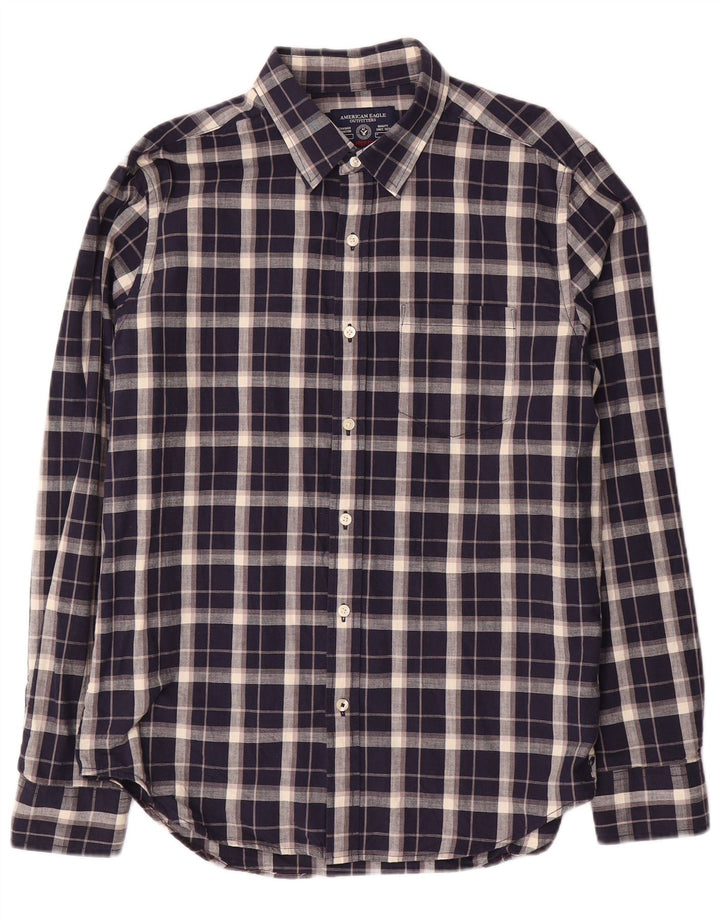 American Eagle Chemise Homme Bleu Marine Moyen Carreaux Coton