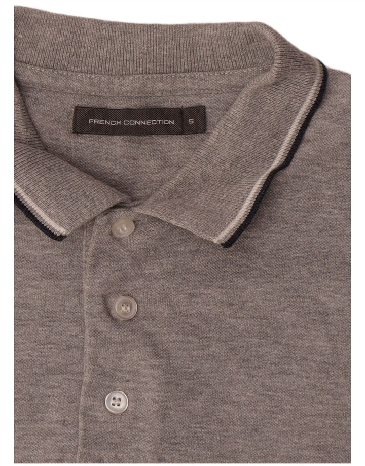 French Connection Polo Homme Petit Gris Coton