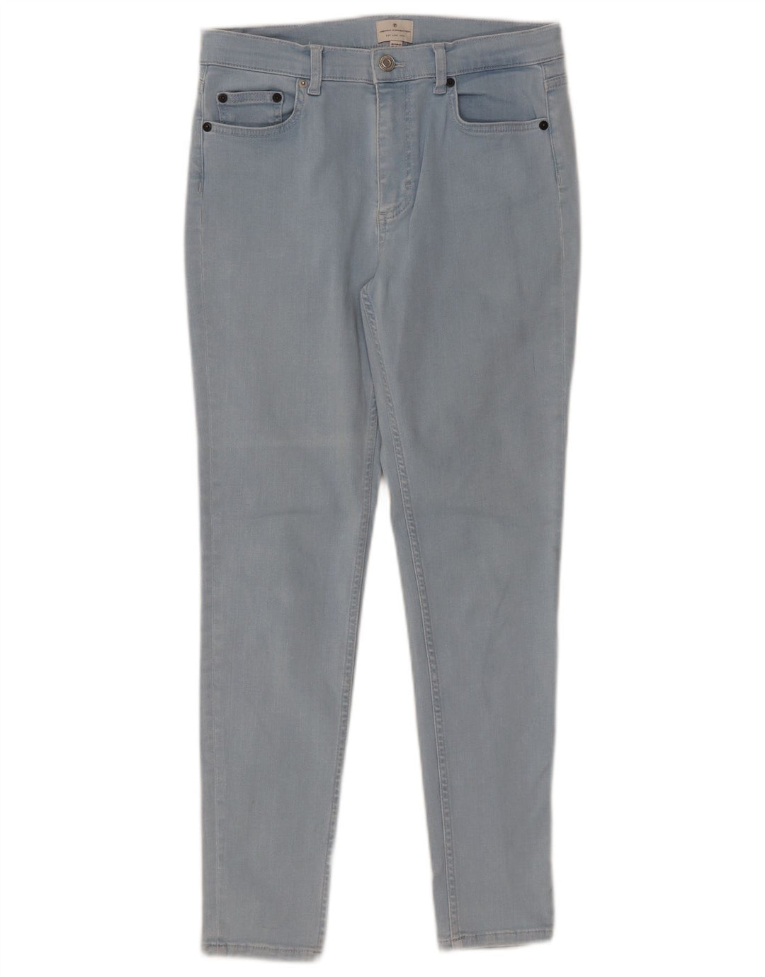 FRENCH CONNECTION Jean Slim Femme UK 12 Moyen W30 L28 Bleu Coton