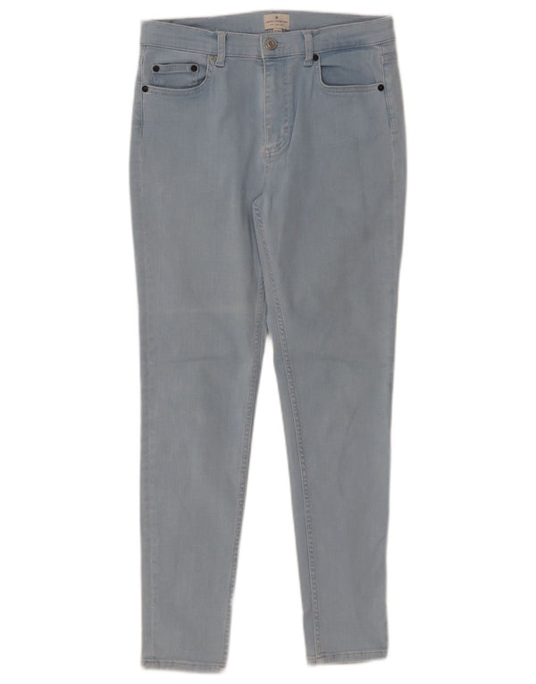 FRENCH CONNECTION Jean Slim Femme UK 12 Moyen W30 L28 Bleu Coton