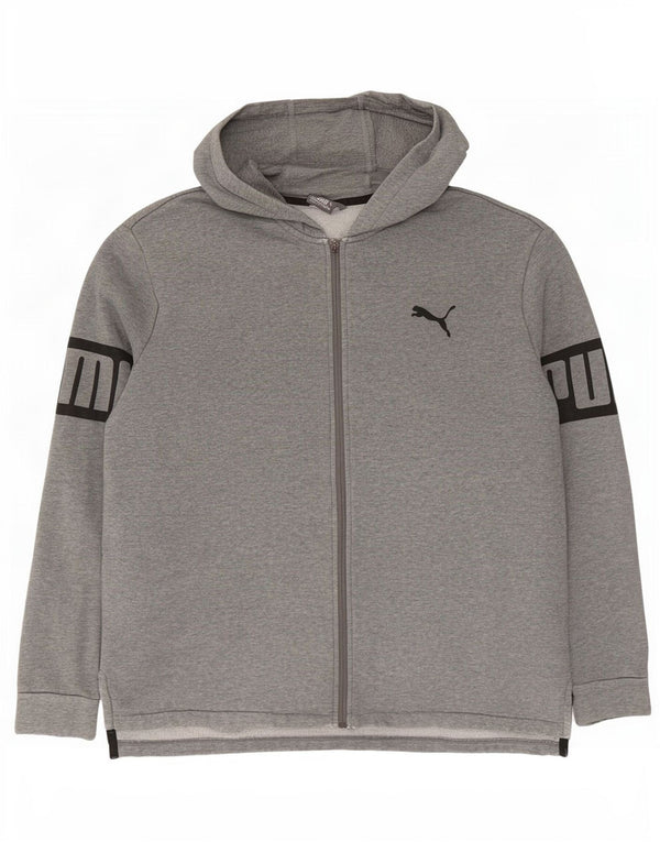 Puma Sweat à Capuche Graphique Zippé Homme XL Gris Coton