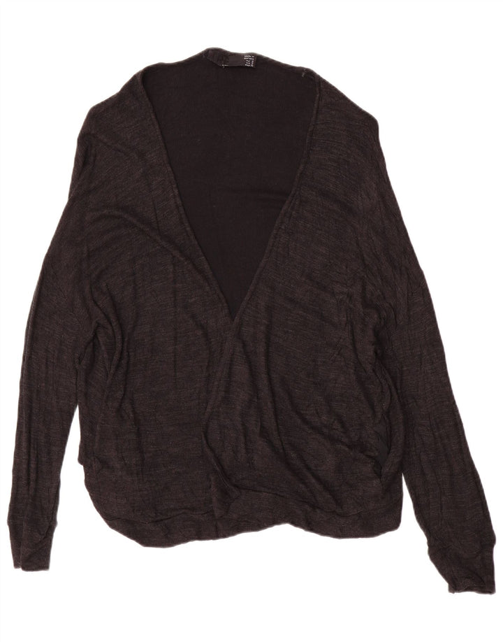 Zara Womens Open Cardigan Sweater UK 10 Petit Gris