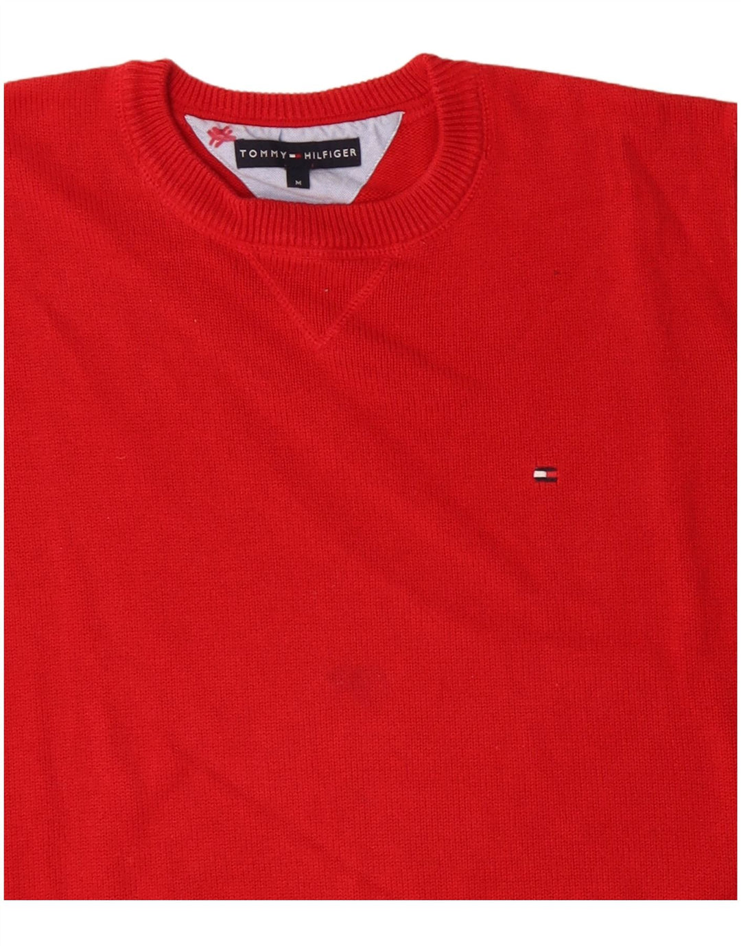 TOMMY HILFIGER Pull Col Ras du Cou Homme Rouge Moyen Coton