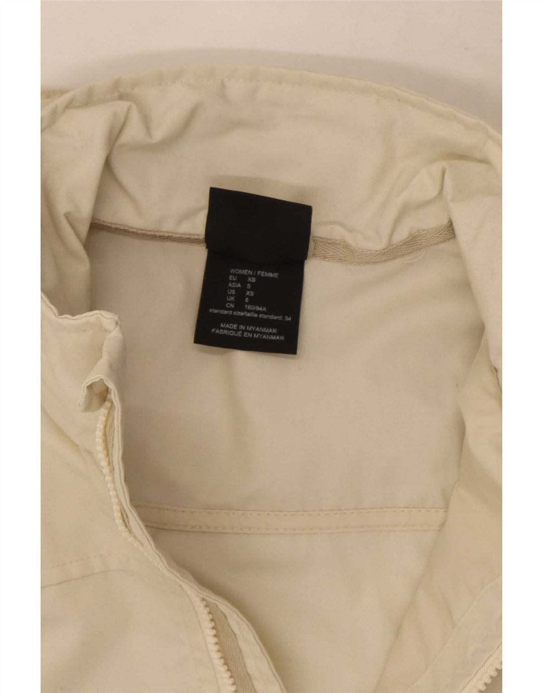 Jack Wolfskin Veste de pluie à capuche pour femme UK 6 XS Polyester blanc cassé