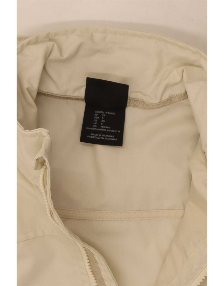 Jack Wolfskin Veste de pluie à capuche pour femme UK 6 XS Polyester blanc cassé