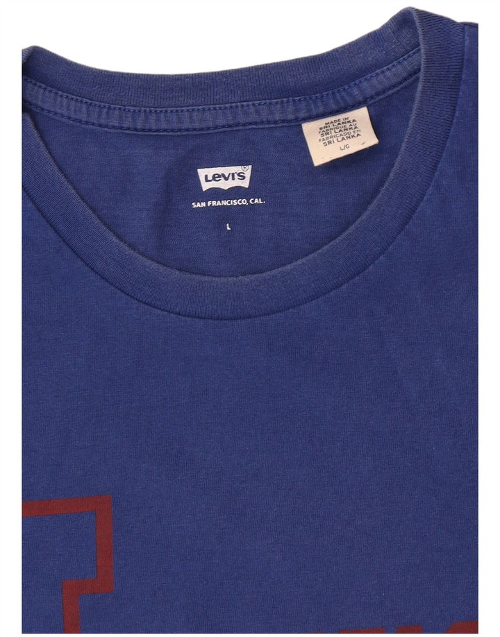 Levi's T-Shirt Graphique Femme UK 16 Large Bleu