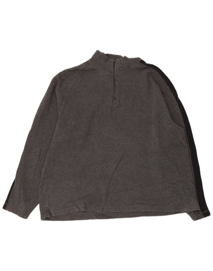 EDDIE BAUER Sweat-shirt à col zippé pour homme en coton color block grand gris