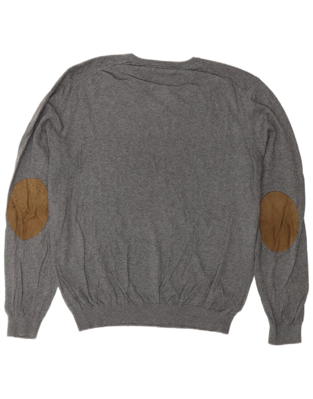 Massimo Dutti Pull Col V Homme XL Gris Coton