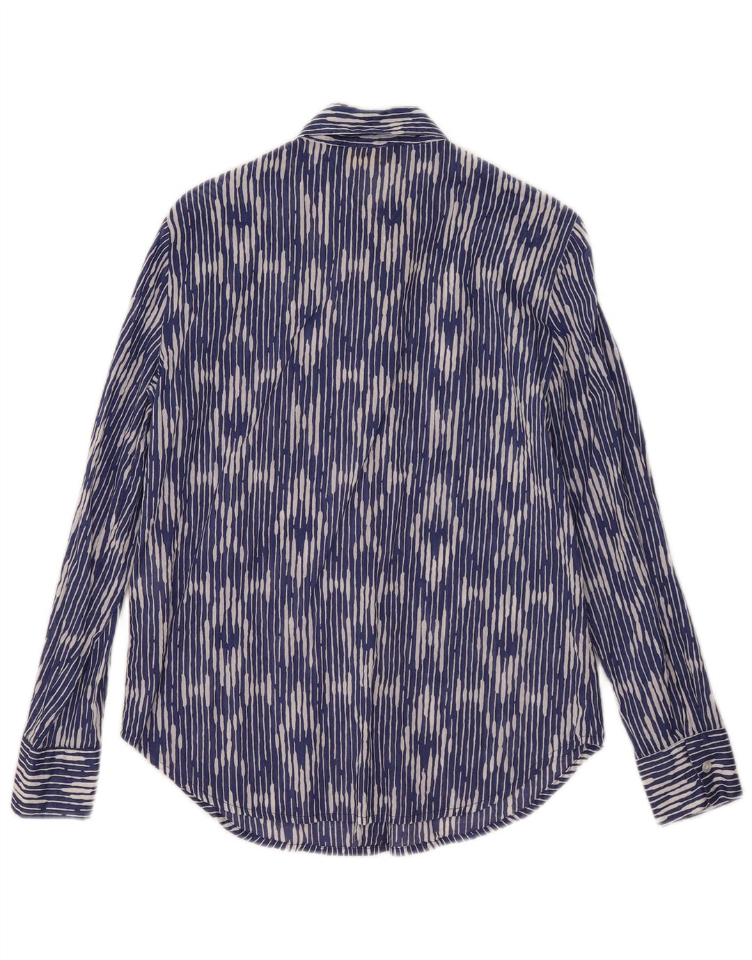 Piombo Chemise Femme UK 10 Petit Bleu Ikat Coton