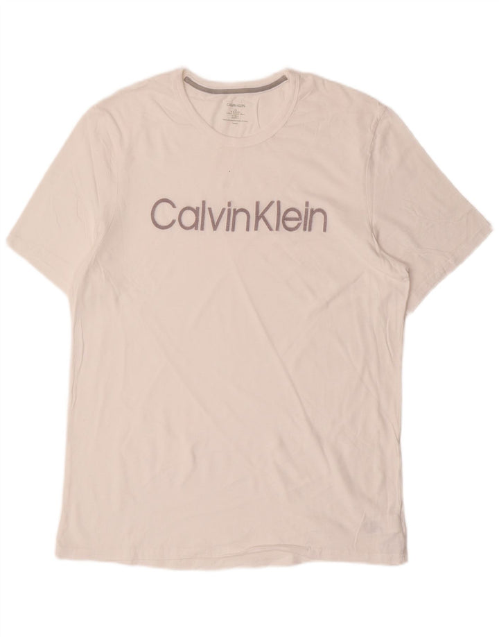 Calvin Klein T-shirt graphique pour hommes, grand, blanc