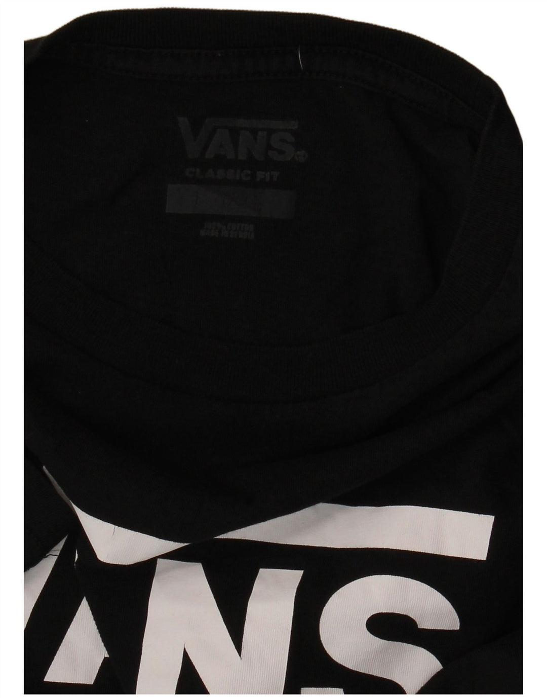 VANS T-shirt graphique coupe classique pour femme UK 14 grand coton noir