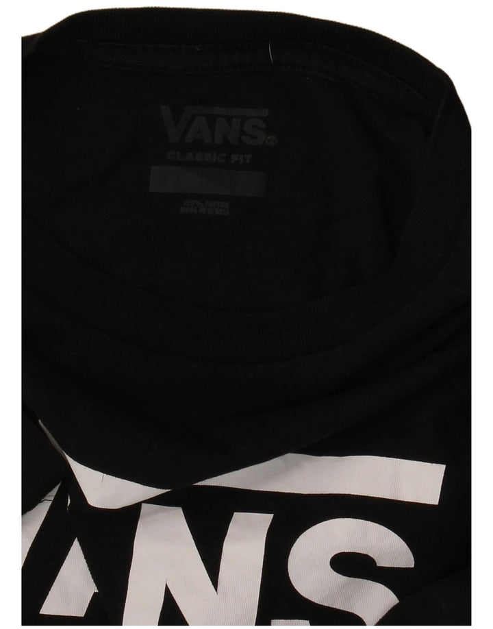 VANS T-shirt graphique coupe classique pour femme UK 14 grand coton noir