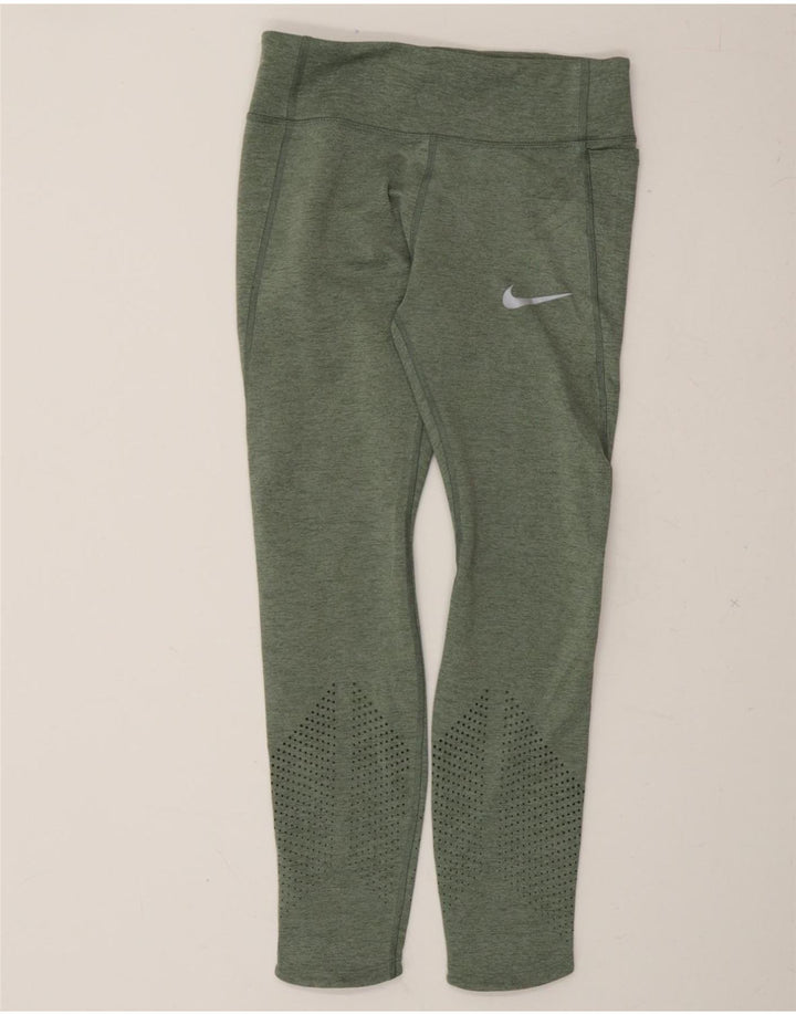 NIKE Womens Dri Fit Leggings Small  Green Polyester Vintage Nike and Second-Hand Nike from Messina Hembry 