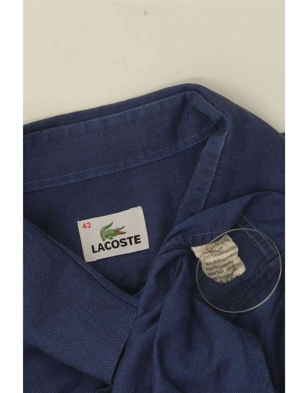 Lacoste Chemise Homme Taille 43 Grand Coton Bleu