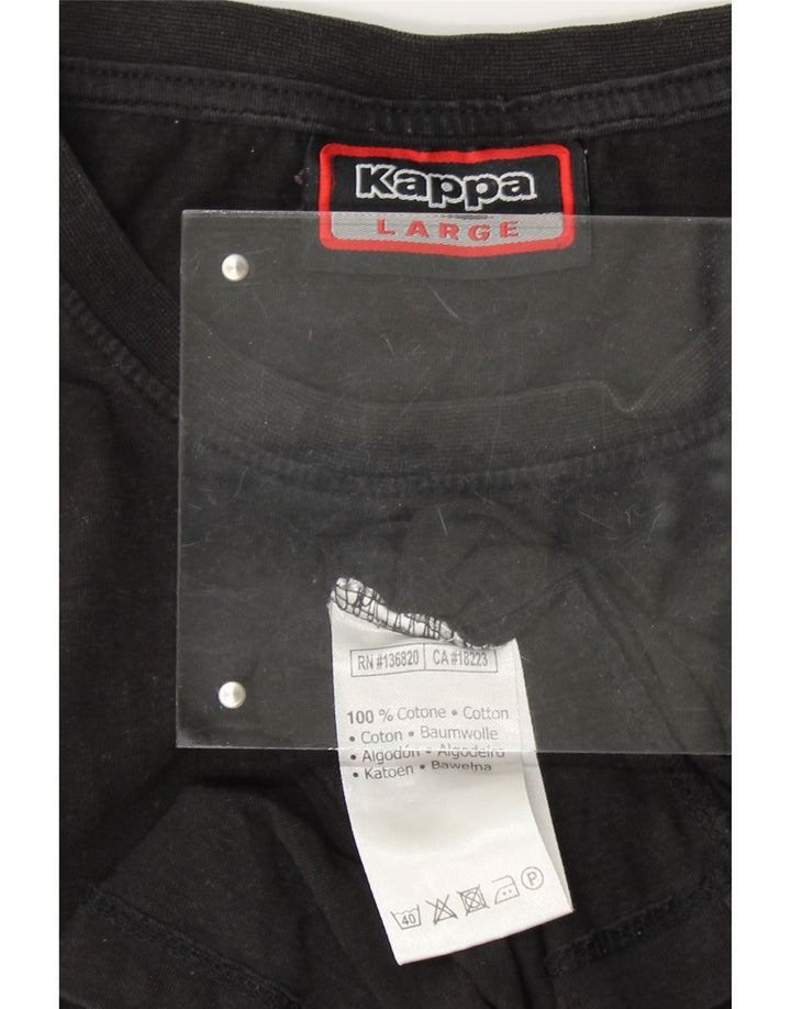 KAPPA Mens T-Shirt Top Large Black Cotton Vintage Kappa and Second-Hand Kappa from Messina Hembry 