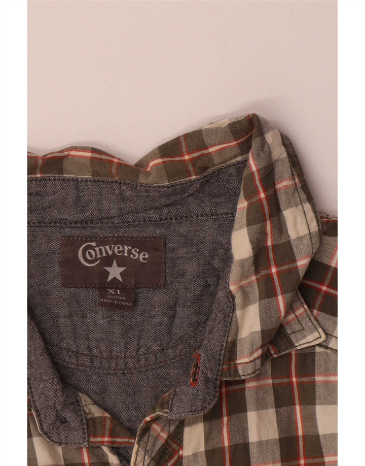 Converse Chemise Homme XL Kaki Check Cotton