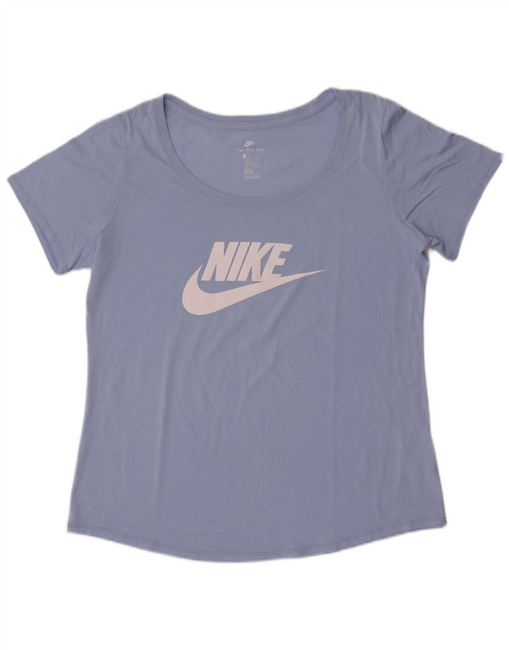 Nike Womens Athletic Cut Graphic T-Shirt Top UK 16 Large Bleu Polyester